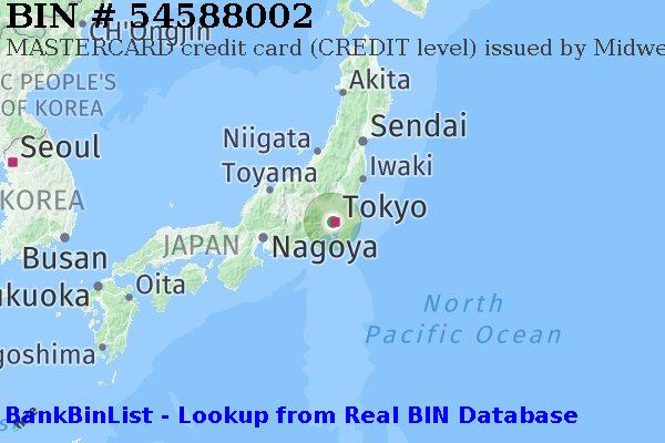 BIN 54588002 MASTERCARD credit Japan JP