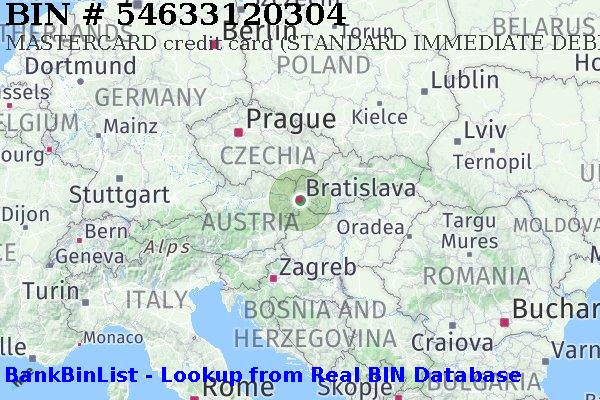 BIN 54633120304 MASTERCARD credit Slovakia (Slovak Republic) SK