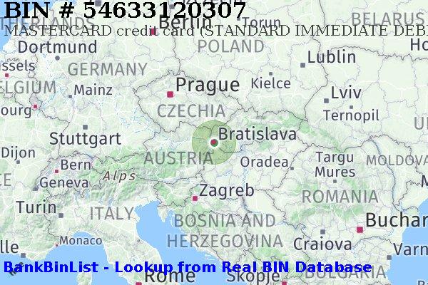 BIN 54633120307 MASTERCARD credit Slovakia (Slovak Republic) SK
