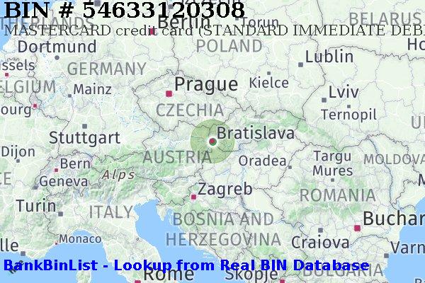 BIN 54633120308 MASTERCARD credit Slovakia (Slovak Republic) SK