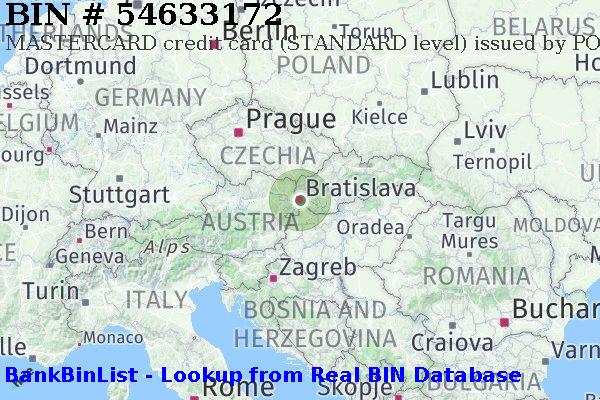 BIN 54633172 MASTERCARD credit Slovakia (Slovak Republic) SK