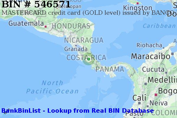 BIN 546571 MASTERCARD credit Costa Rica CR