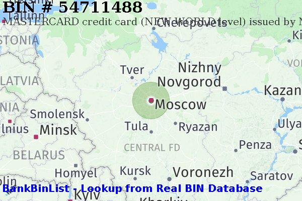 BIN 54711488 MASTERCARD credit Russian Federation RU