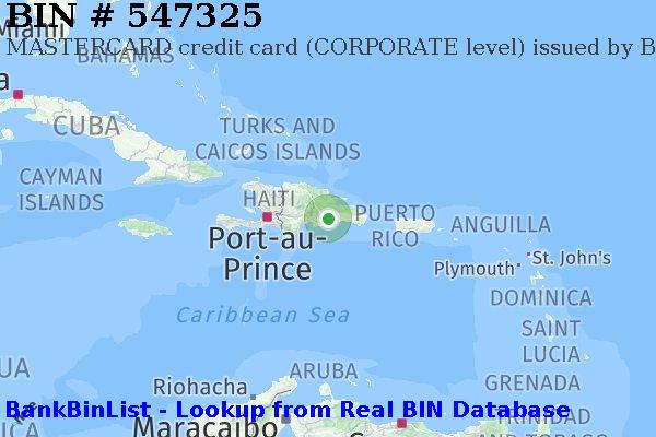 BIN 547325 MASTERCARD credit Dominican Republic DO