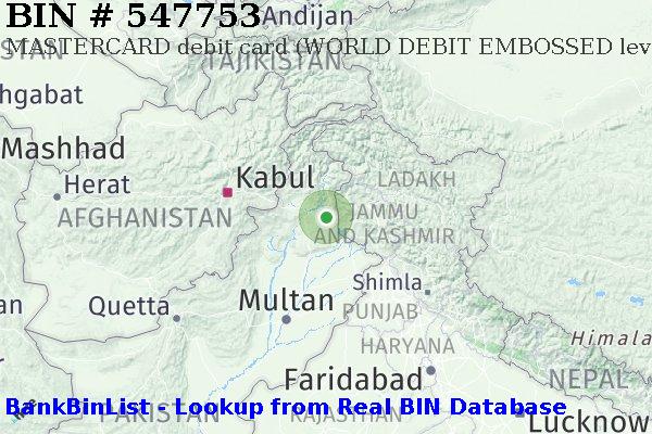 BIN 547753 MASTERCARD debit Pakistan PK