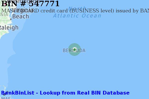 BIN 547771 MASTERCARD credit Bermuda BM