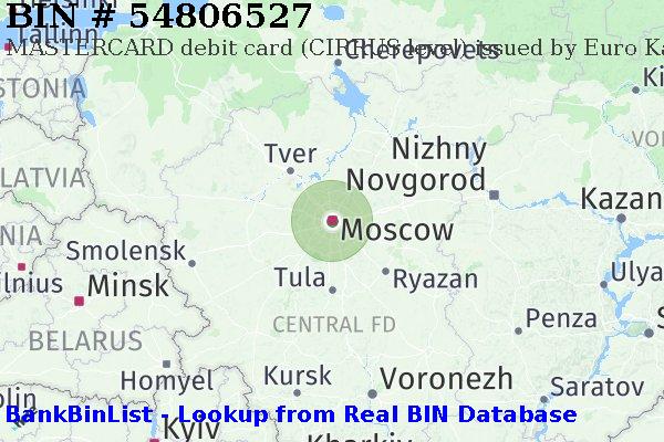 BIN 54806527 MASTERCARD debit Russian Federation RU