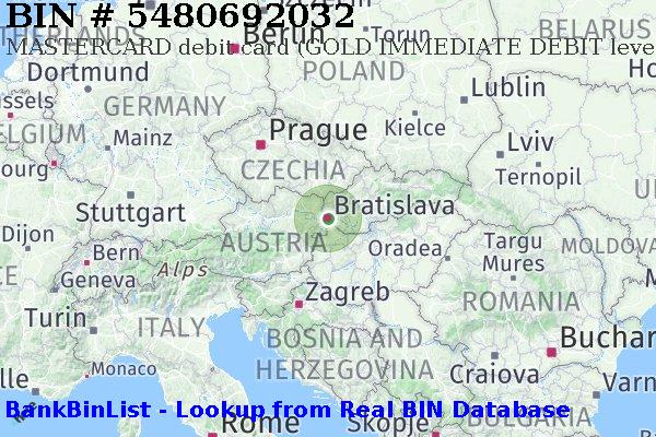 BIN 5480692032 MASTERCARD debit Slovakia (Slovak Republic) SK
