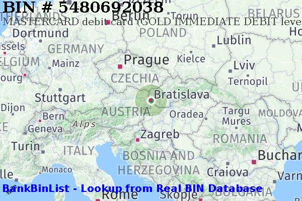 BIN 5480692038 MASTERCARD debit Slovakia (Slovak Republic) SK