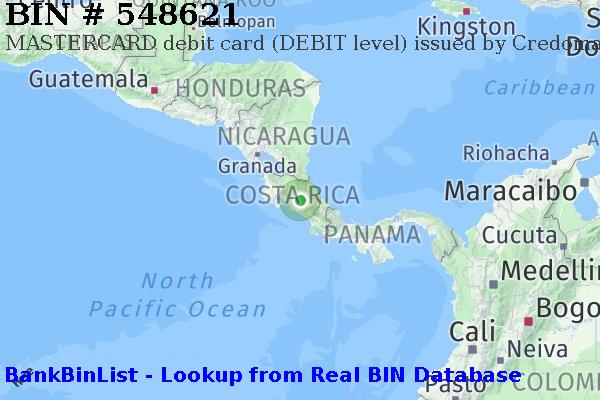 BIN 548621 MASTERCARD debit Costa Rica CR