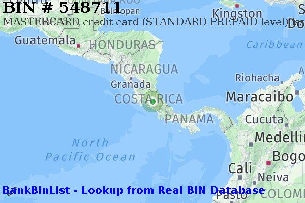BIN 548711 MASTERCARD credit Costa Rica CR