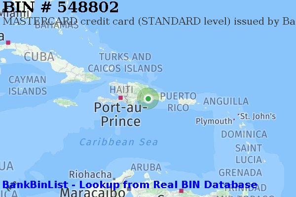 BIN 548802 MASTERCARD credit Dominican Republic DO