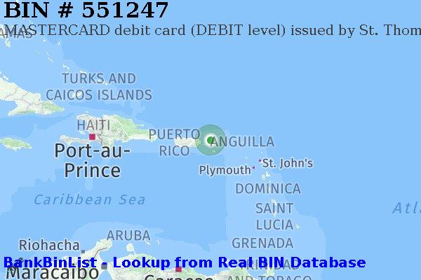 BIN 551247 MASTERCARD debit Virgin Islands (U.S.) VI