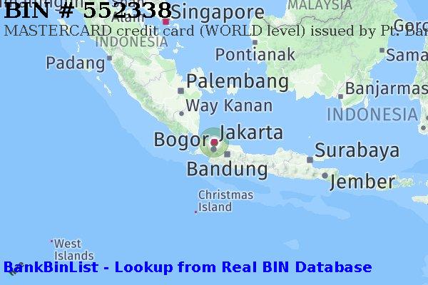 BIN 552338 MASTERCARD credit Indonesia ID