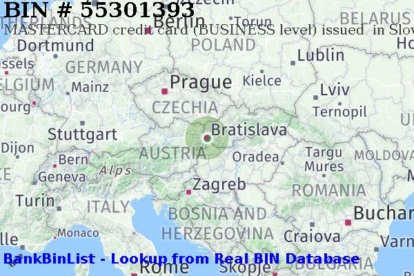 BIN 55301393 MASTERCARD credit Slovakia (Slovak Republic) SK