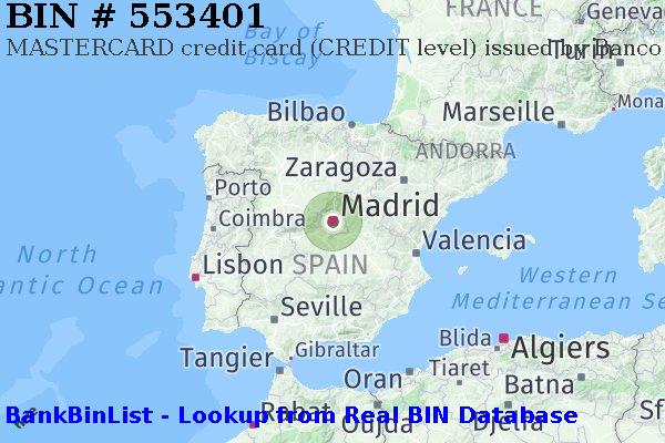 BIN 553401 MASTERCARD credit Spain ES