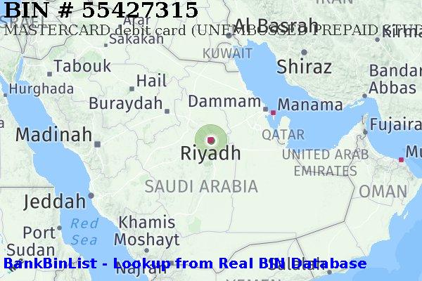 BIN 55427315 MASTERCARD debit Saudi Arabia SA