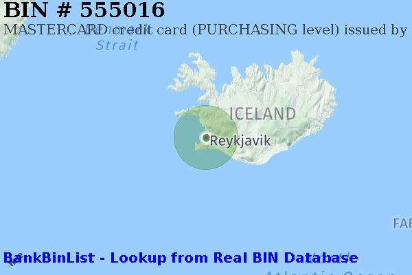 BIN 555016 MASTERCARD credit Iceland IS