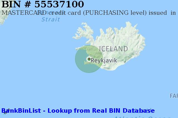 BIN 55537100 MASTERCARD credit Iceland IS