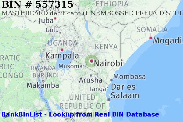 BIN 557315 MASTERCARD debit Kenya KE