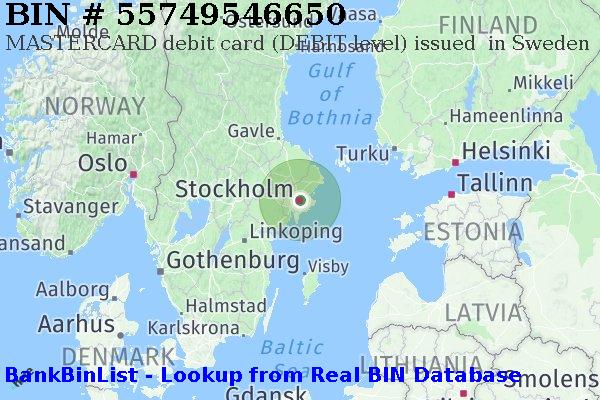 BIN 55749546650 MASTERCARD debit Sweden SE