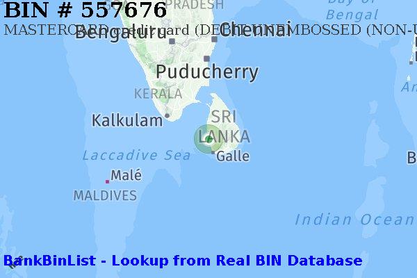 BIN 557676 MASTERCARD credit Sri Lanka LK