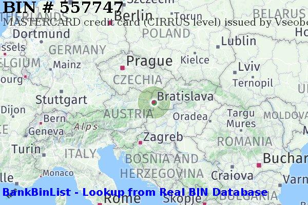 BIN 557747 MASTERCARD credit Slovakia (Slovak Republic) SK