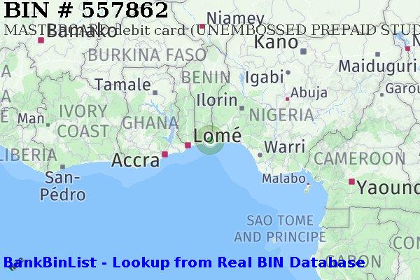 BIN 557862 MASTERCARD debit Benin BJ