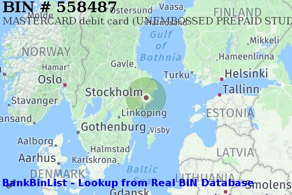 BIN 558487 MASTERCARD debit Sweden SE