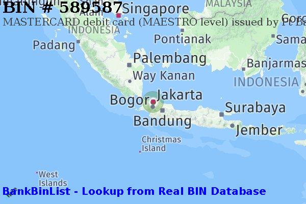 BIN 589587 MASTERCARD debit Indonesia ID