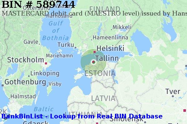 BIN 589744 MASTERCARD debit Estonia EE