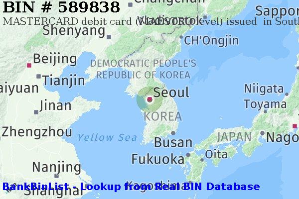 BIN 589838 MASTERCARD debit South Korea KR