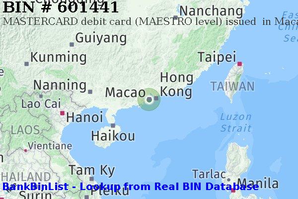 BIN 601441 MASTERCARD debit Macau MO