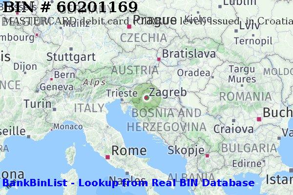 BIN 60201169 MASTERCARD debit Croatia HR
