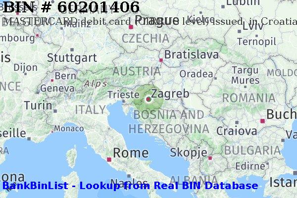 BIN 60201406 MASTERCARD debit Croatia HR