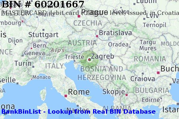 BIN 60201667 MASTERCARD debit Croatia HR