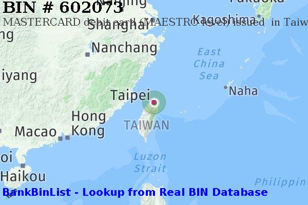 BIN 602073 MASTERCARD debit Taiwan TW