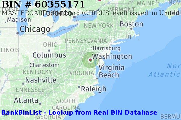 BIN 60355171 MASTERCARD debit United States US