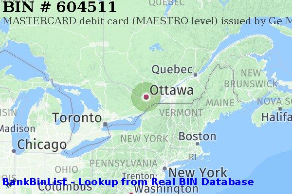 BIN 604511 MASTERCARD debit Canada CA