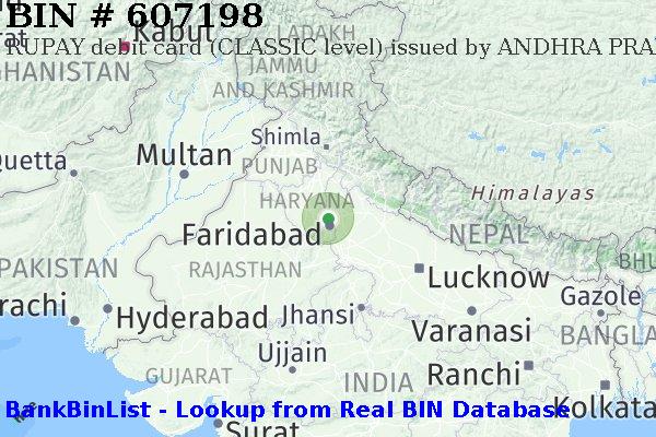 BIN 607198 RUPAY debit India IN