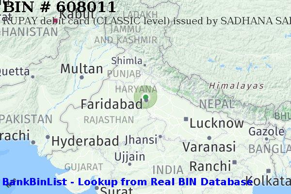 BIN 608011 RUPAY debit India IN