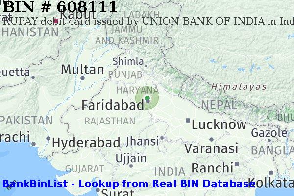 BIN 608111 RUPAY debit India IN