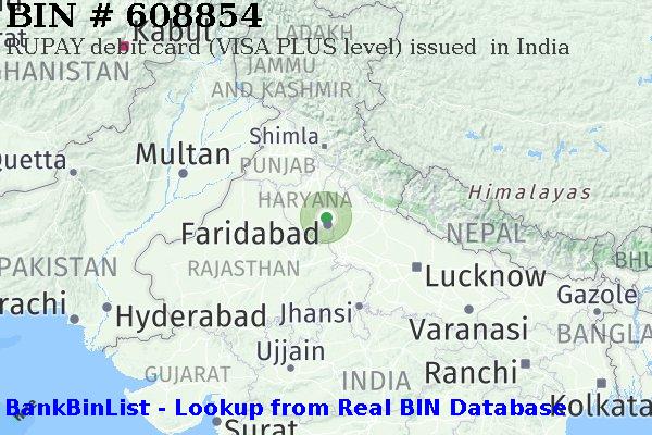 BIN 608854 RUPAY debit India IN