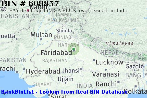 BIN 608857 RUPAY debit India IN