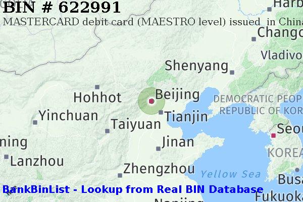 BIN 622991 MASTERCARD debit China CN