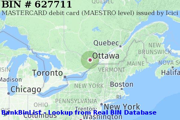 BIN 627711 MASTERCARD debit Canada CA