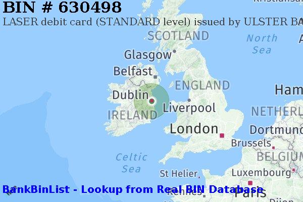 BIN 630498 LASER debit Ireland IE