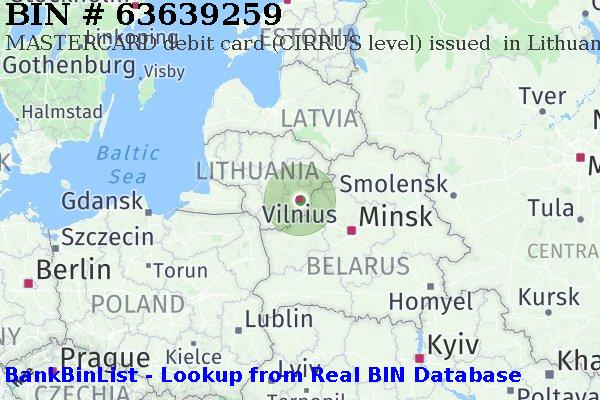 BIN 63639259 MASTERCARD debit Lithuania LT