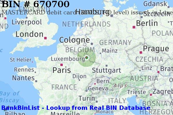 BIN 670700 MASTERCARD debit Luxembourg LU