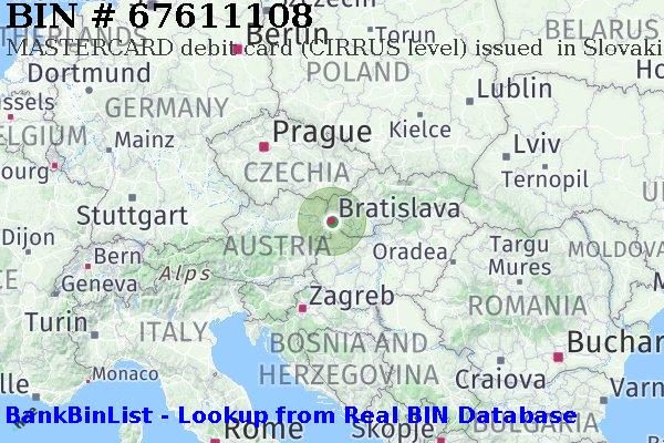 BIN 67611108 MASTERCARD debit Slovakia (Slovak Republic) SK